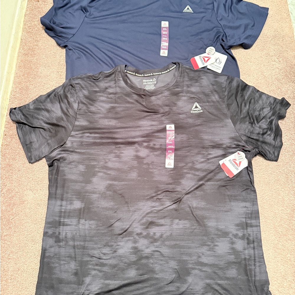 Reebok Men's Black and Blue T-Shirts 2XL